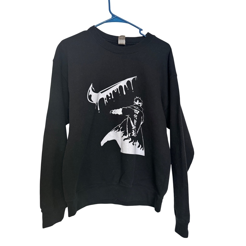 Unisex Sweatshirt Black Naruto Inspired Drip Graphic Medium